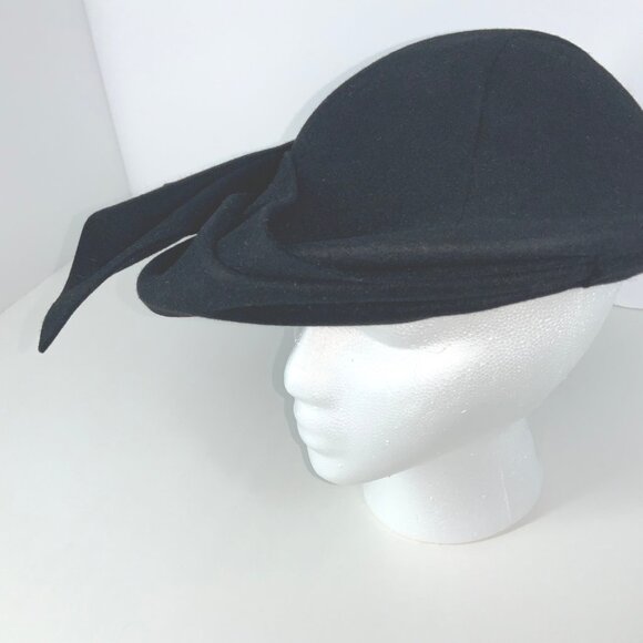 Vintage 40s G Howard Hodge Black Felt Hat w/ Oversized Bow – Classic Dress Style main image 6